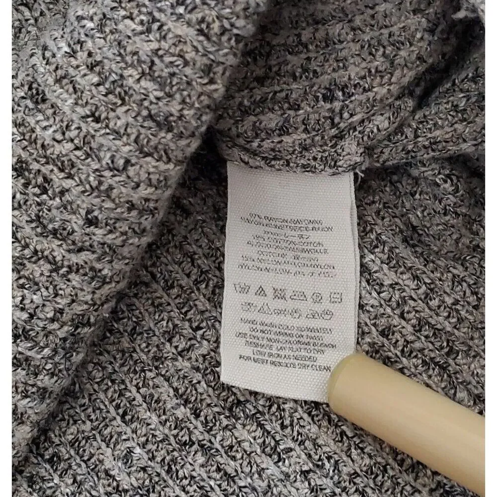 Free People Sweater (Women's Large) Gray Cropped Mock Neck Knit Pull‎ Over